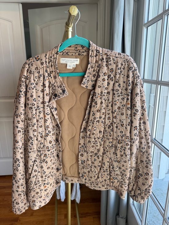 saltwater LUXE Jackets & Blazers - saltwater LUXE Tan Animal Print Quilted Button-Front Jacket